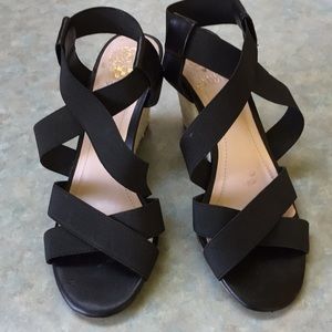 Vince Camuto stretch wedge sandals (sz 8)